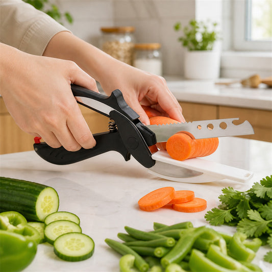 2 in 1 Clever Cutter with Stainless Steel Blade and Cutting Board (1 Pc)