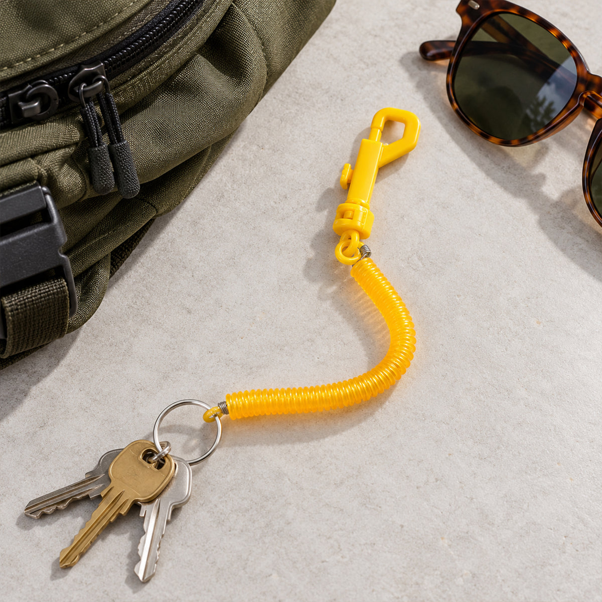 Retractable Keychain – Durable Coiled Key Holder with Carabiner