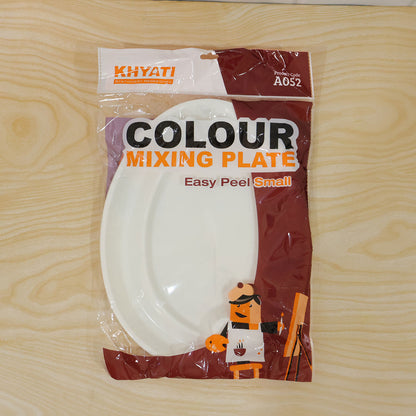 Easy Peel Small Colour Mixing Plate Oval Paint Palette for Kids, Artists & Students