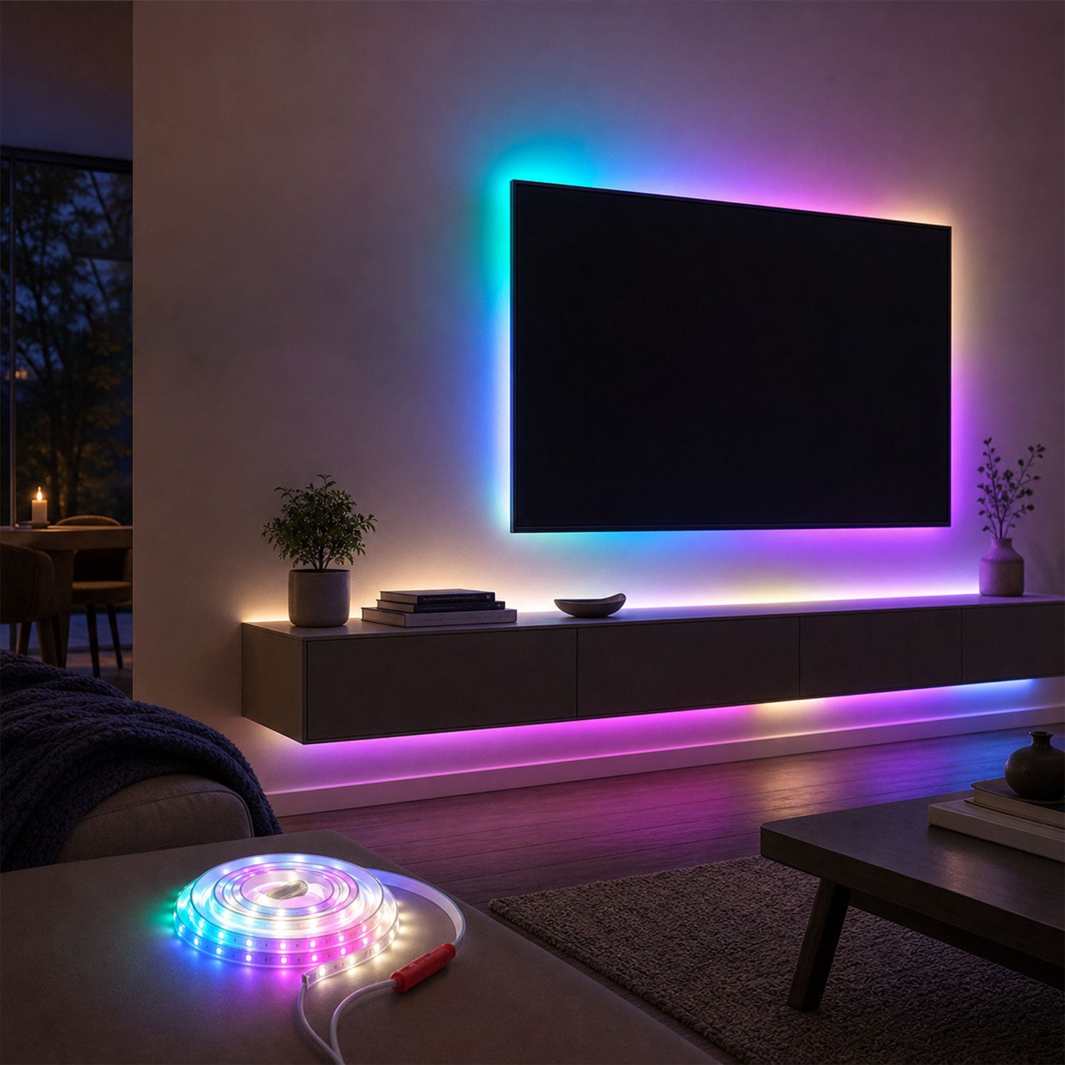 LED Rope Light 10 Metre with Plug and Switch Multicolour Strip (1 Pc)