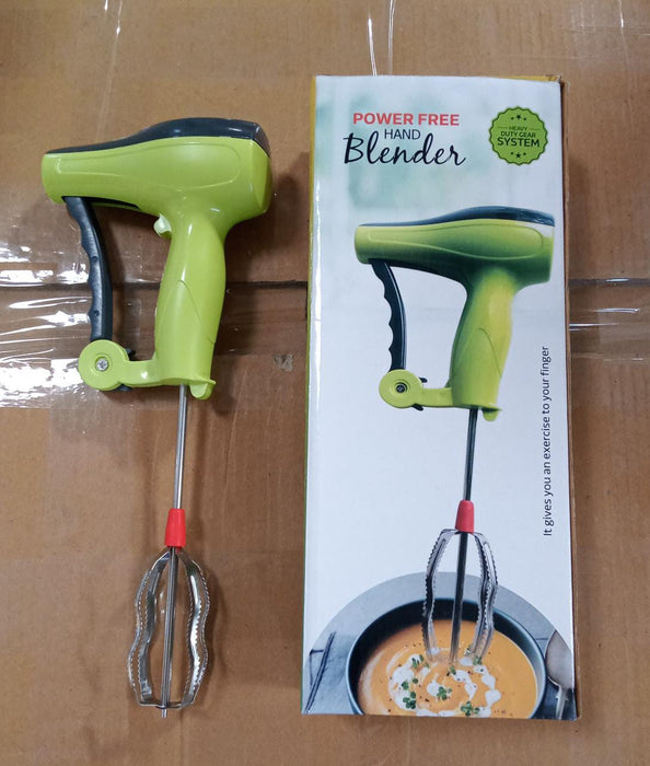 0703 Power Free Manual Hand Blender with Stainless Steel Blades, Milk Lassi Maker, Egg Beater Mixer Rawai