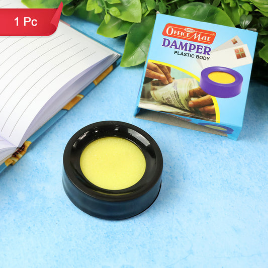 OfficeMate Damper – Plastic Body, Non-Toxic Moistener for Easy Note Counting & Page Turning (1 Pc)