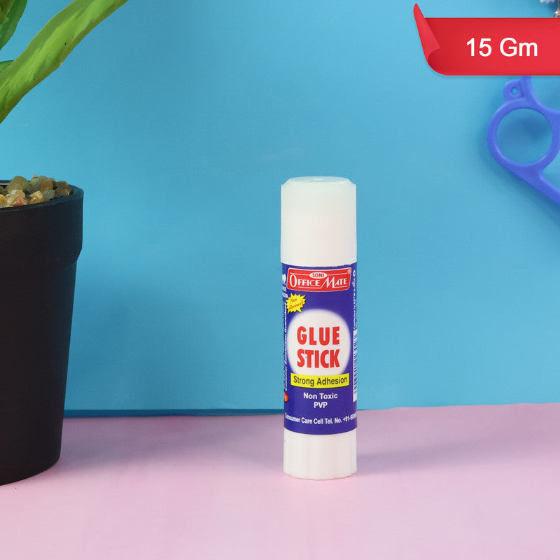 Officemate Glue Stick 15g – Adhesion, Non-Toxic, Smooth & Mess-Free Application