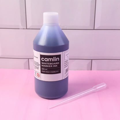Camlin Blue Whiteboard Marker Ink – High Visibility Refill Bottle (500 ml)