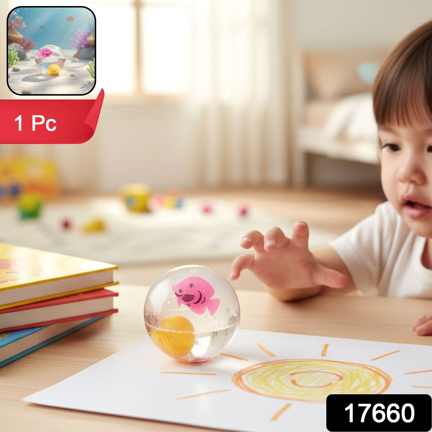 Light-Up Transparent Bouncy Ball – Impact-Activated LED Flashing Sensory Toy (1 Pc)