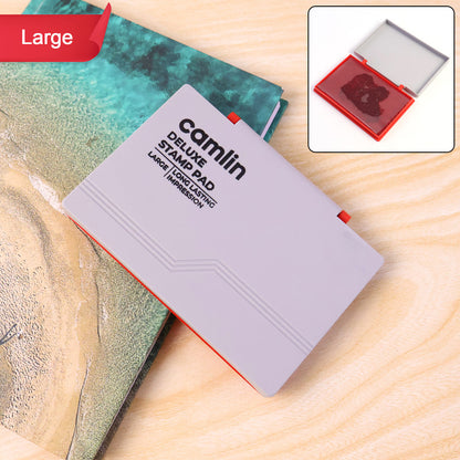 Camlin Deluxe Large Red Stamp Pad – Long Lasting Ink Pad for Clear Impressions