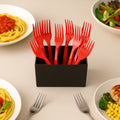 Red Disposable Plastic Forks – Durable & Reusable 8 Pack