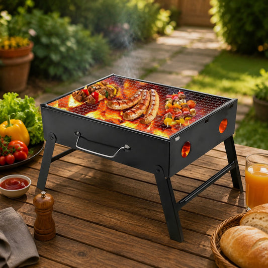 Folding Charcoal Grill – Portable Carbon Steel BBQ | Siplix