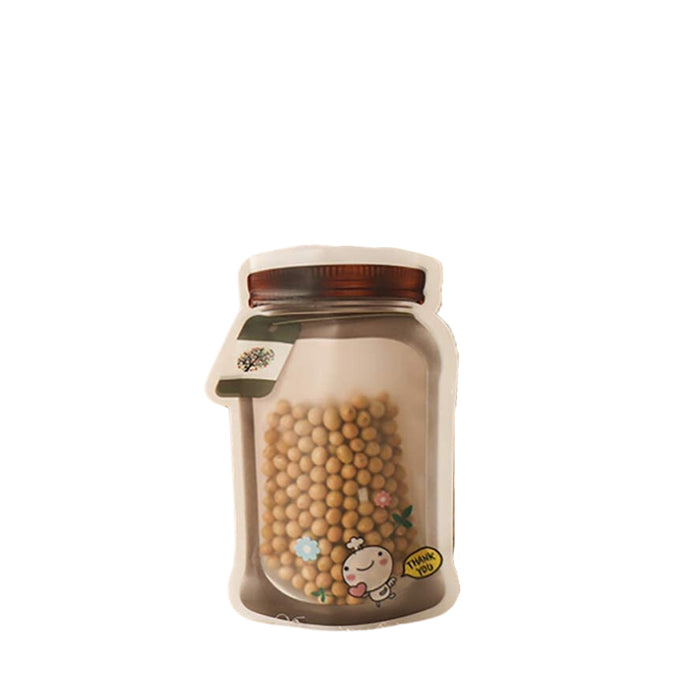 Plastic Transparent Small Jar Shaped Pouch With Zipper (1 Pc)