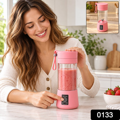 USB Rechargeable Juicer Blender for Home and Kitchen, 6 Blade 380 ml (1 Pc)