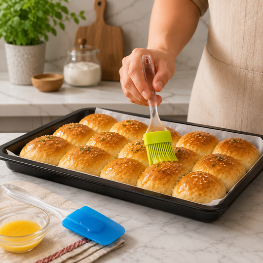 Cake Pastry Brush and Spatula Set, Silicone Baking Brush for Cakes (1 Set)