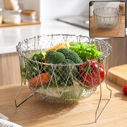 Foldable Strainer Basket – Stainless Steel, Space-Saving | Vastate