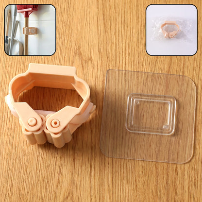 Self Adhesive Broom Holder for Wall Drill Free Mop Grip Clip (1 Pc)