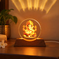 3D Ganesha Acrylic LED Lamp with Warm Golden Glow for Decor (1 Pc)