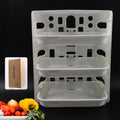 Wall-Mounted Food Organizer Rack – 3 Layer Plastic Kitchen Storage