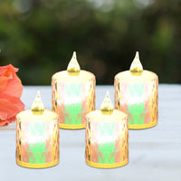 4 Pc Flameless and Smokeless Decorative Melting Candles LED Tea Light, Diwali