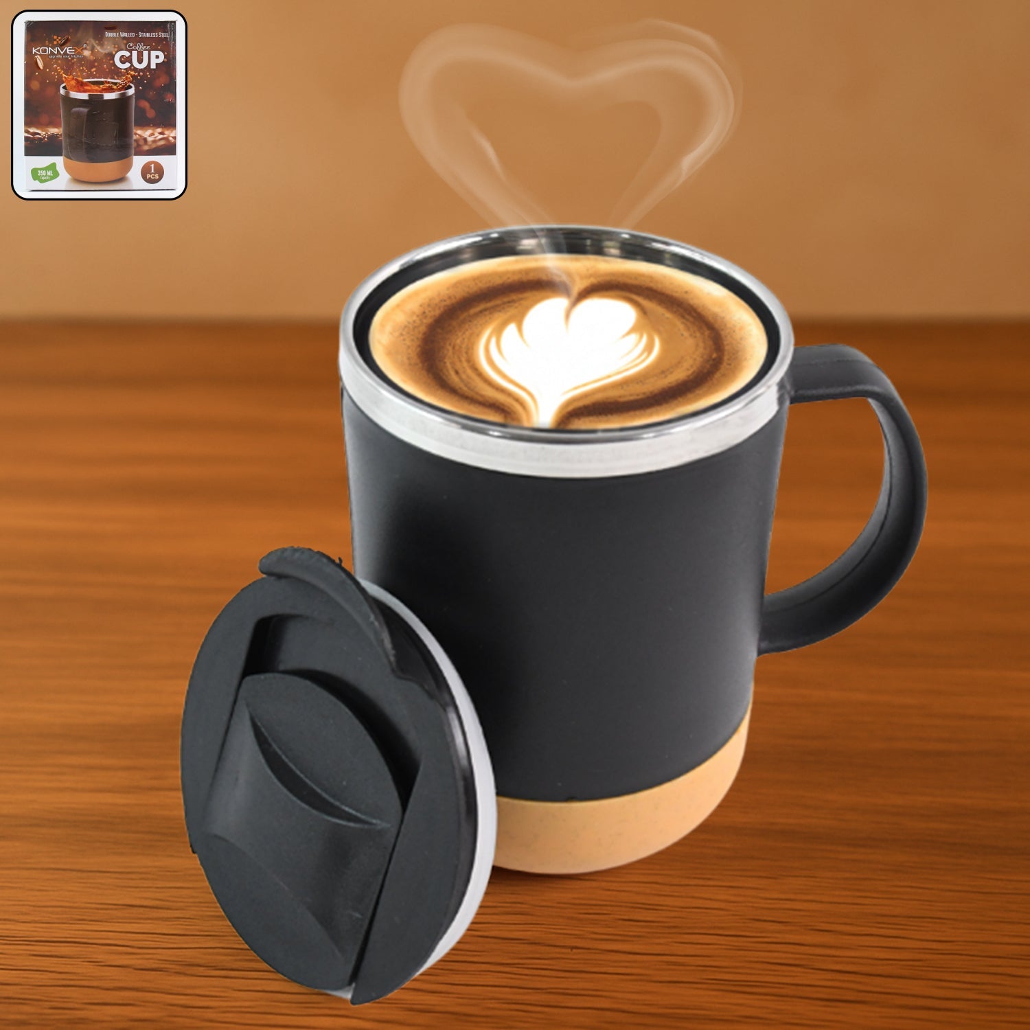 Customize Insulated Coffee Mug with Spill-Proof Lid (Approx 350ML & 1 Pc)