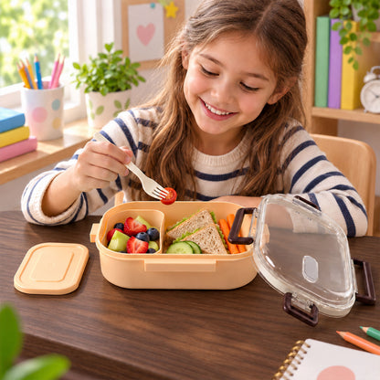 Leak-Proof Lunch Box – 2 Compartments with Spoon