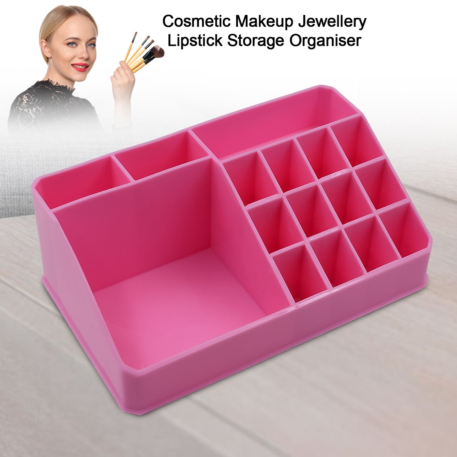 Makeup Organiser Cosmetic Makeup Lipstick Storage Box with Drawer Plas