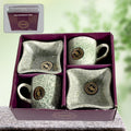 Ceramic Tea Cup Set – 4 Pcs with Snack Bowls | NG