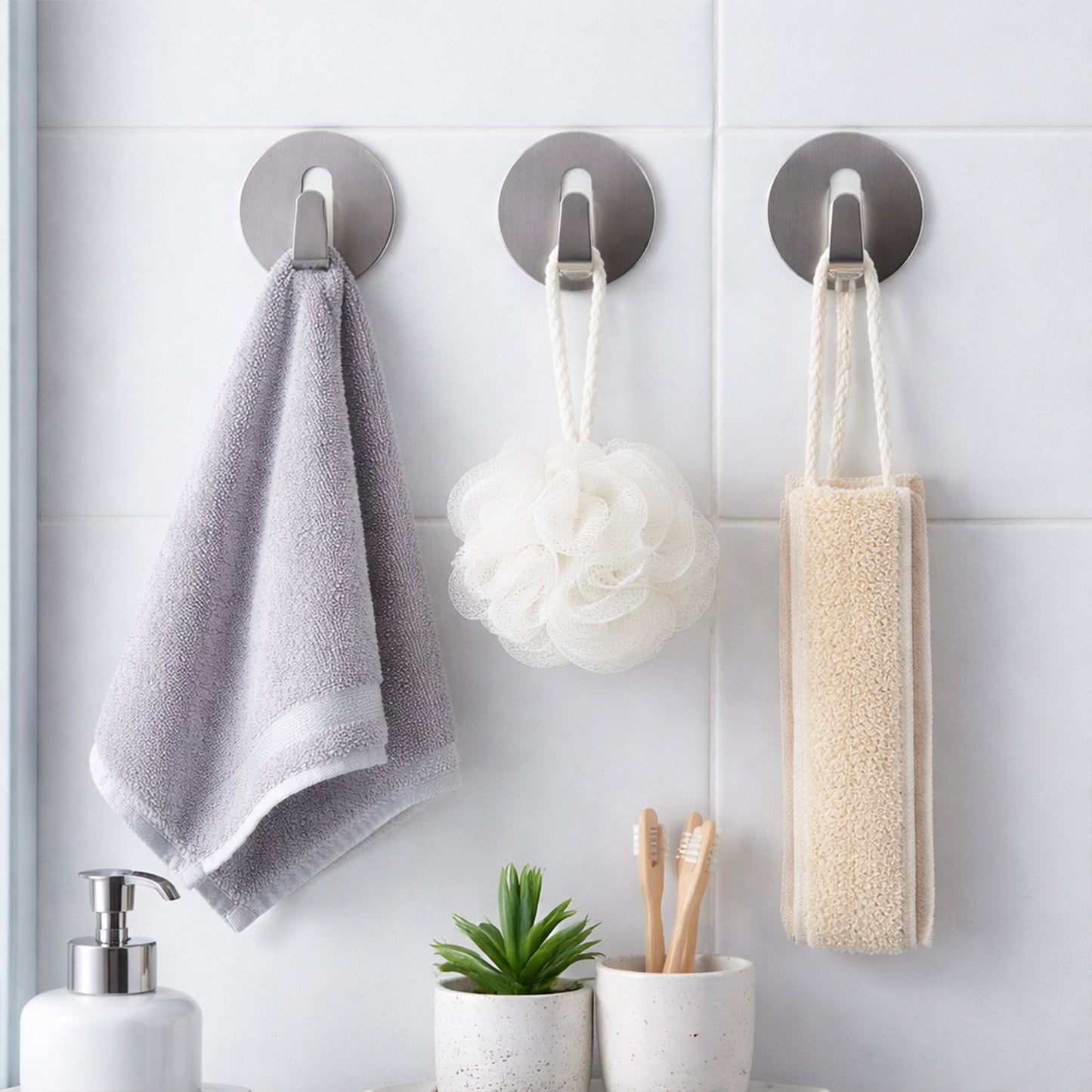 Heavy Duty Self-Adhesive Stainless Hooks – Waterproof for Robes, Coats & Towels