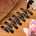 Metal Tik Tak Hair Clips – 12 Pc Matt Black Set | Calm & Curl