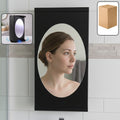 Rotating Storage Cabinet with Mirror, Space-Saving Wall Organizer