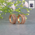 CZ Stone Hoop Earrings – Elegant Double Row Design