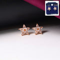 Star-Shaped CZ Stone Stud Earrings – Elegant Sparkle for Women