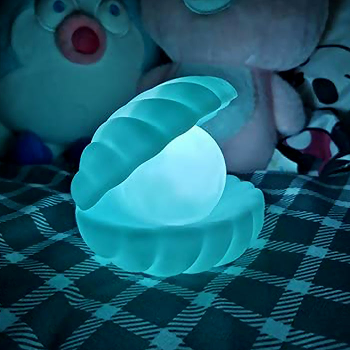 12716 Pearl Shell Night Lamp Decorate Desk Lights Nursery Toy Lamp Led Pearl Shell Night Lights for Bedroom & Home (Small Battery Operated)