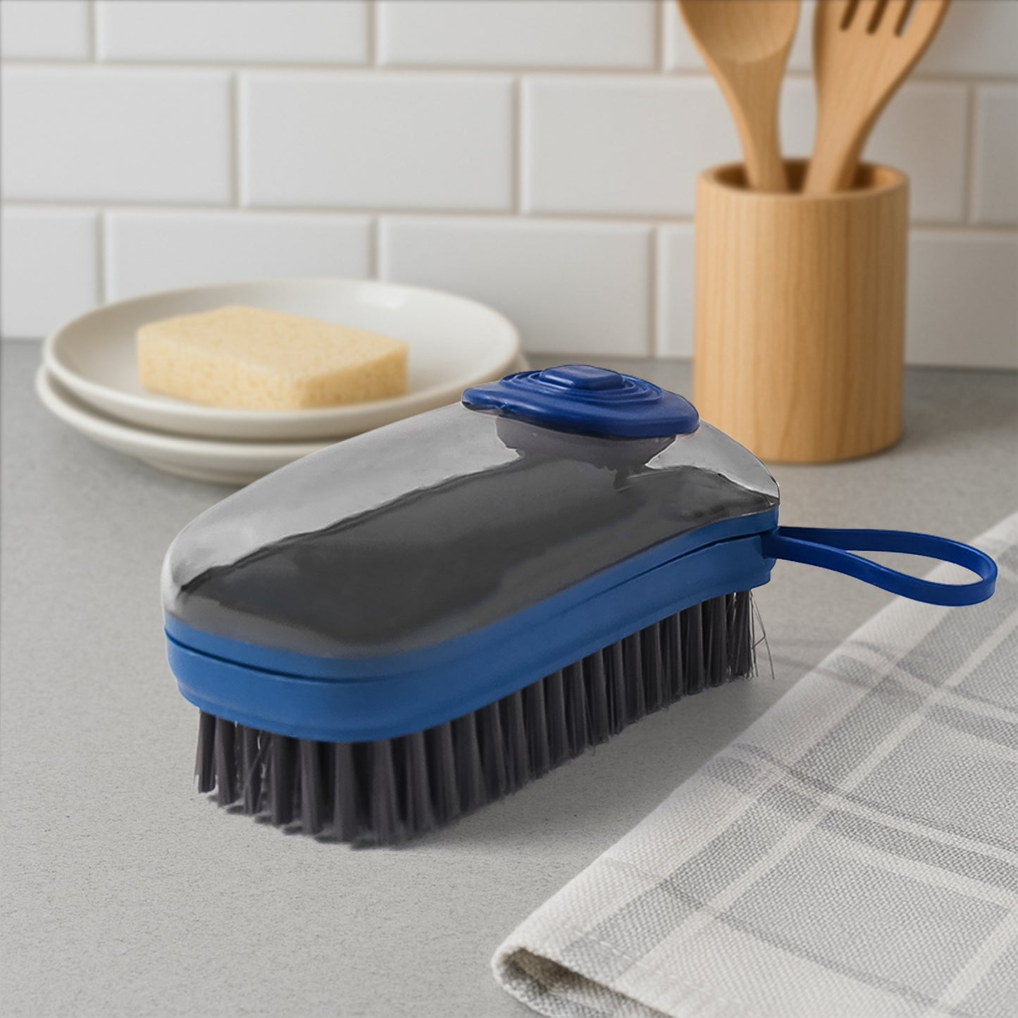 Hydraulic Liquid Detergent Dispensing Cleaning Brush (1 Pc)