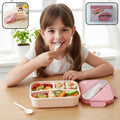 Plastic 3 Compartment Lunch Box for Kids, Organized & Portable