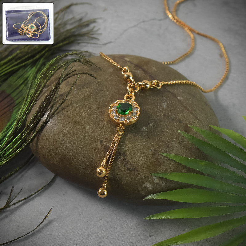 Emerald Green Crystal Pendant Necklace for Women