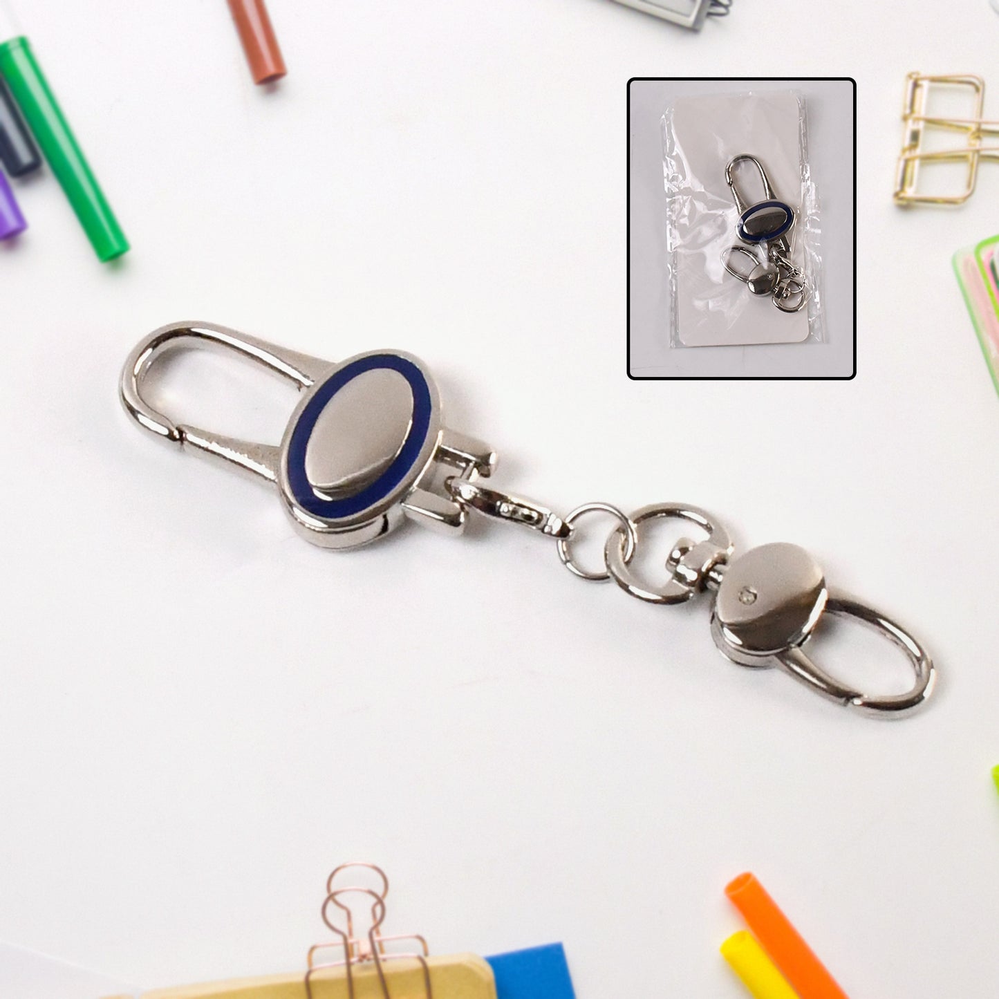 Metal Retractable Key Chain Recoil Keyring Heavy Duty Wire Rope