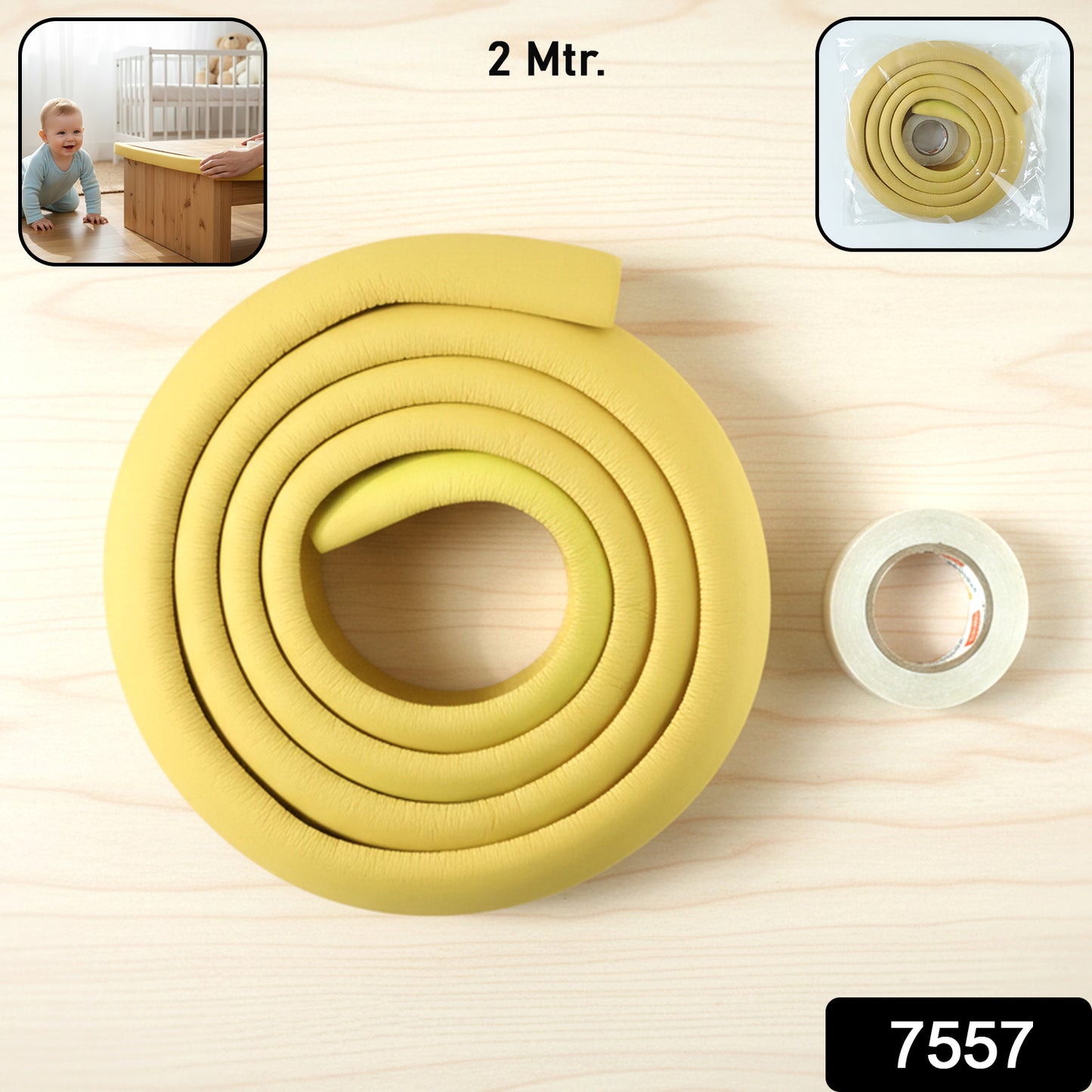 Corner Edge Protector – Soft Rubber Safety Bumper Guard (2 Mtr)