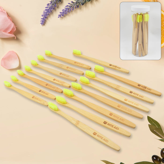 Bamboo Wooden Toothbrush (15 pcs set / With Round Box)