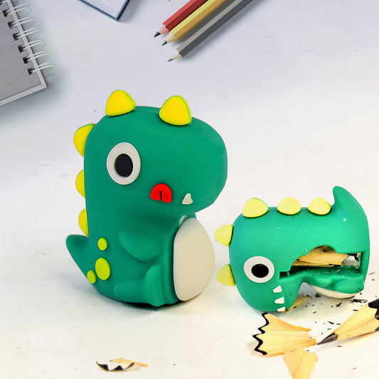 Dinosaur 2 in 1 Cute Eraser with Pencil Sharpener (1 Pc)