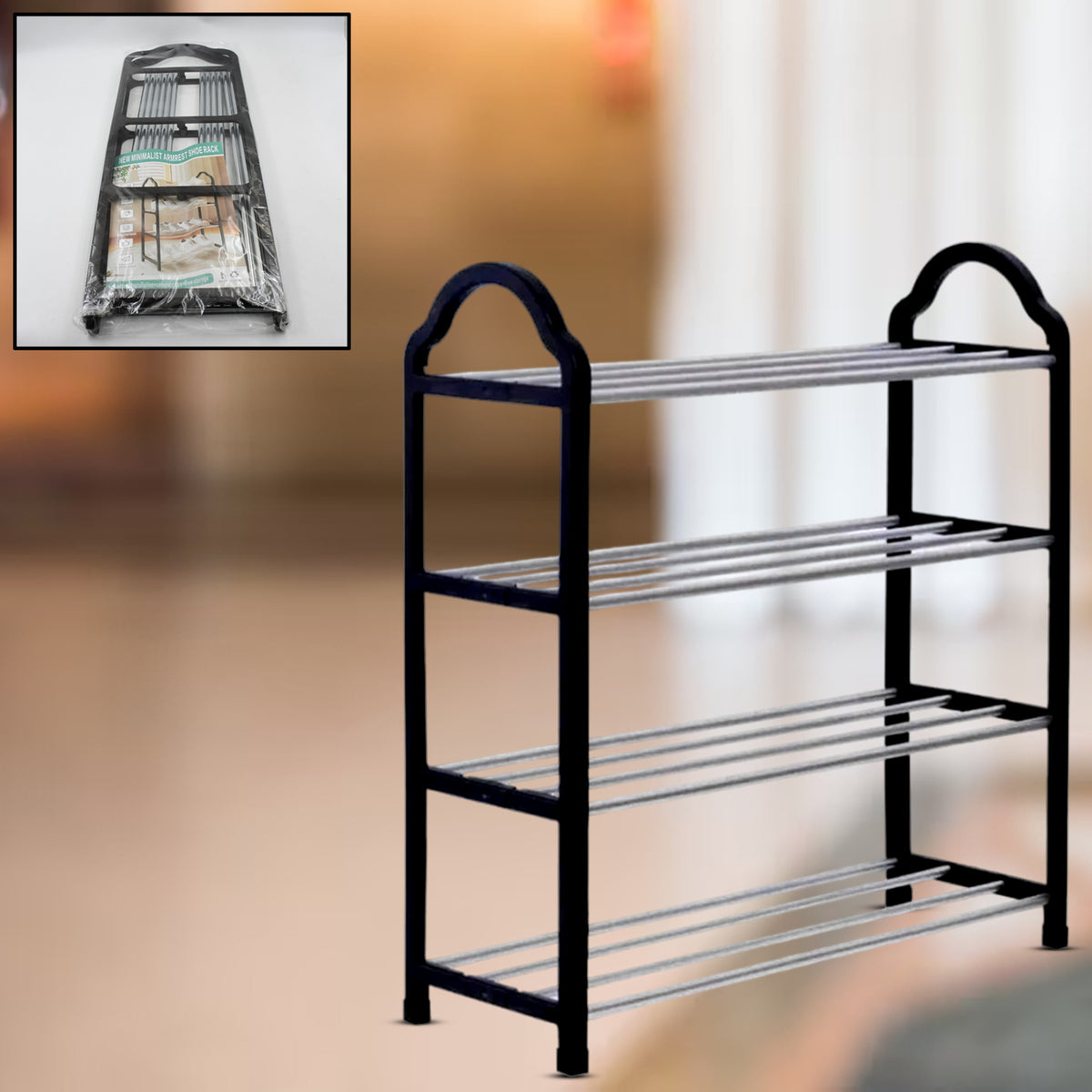 Shop Folding Shoe Rack 4-Layer & Space-Saving | DeoDap