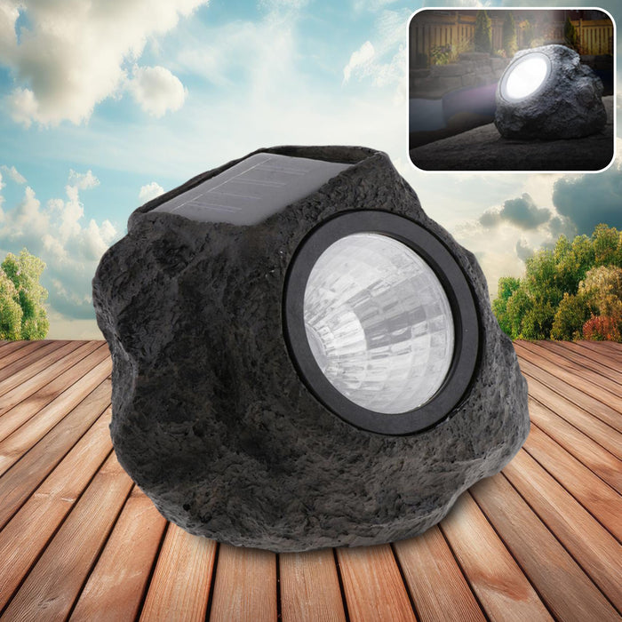 Solar Powered LED Rock Light Solar Powered LED Spotlight Faux Stone for Pathway Landscape Garden Outdoor Patio Yard (1 Pc)