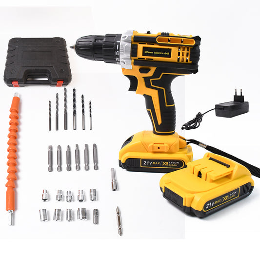 21 V lithium Double battery cordless drill set (29 Pcs Set)