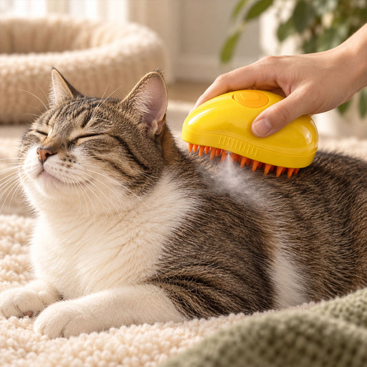 3 in 1 Steam Pet Brush for Cats and Dogs, Rechargeable Grooming Comb (1 Pc)