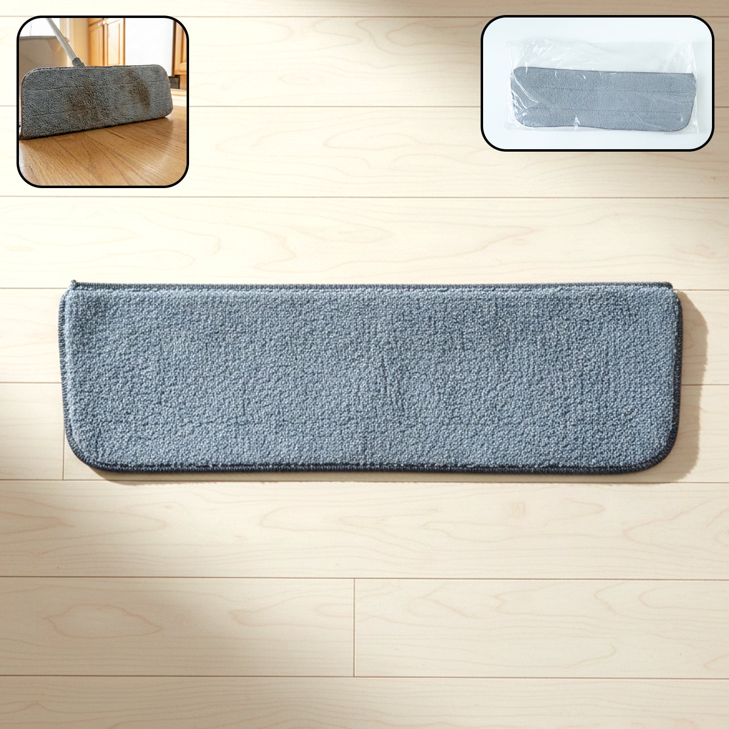 Microfiber Flat Mop Replacement Pad (1 Pc, 38x12Cm)