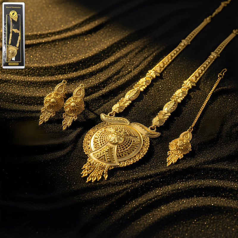 Golden Aura Regal Mandala Necklace Set – Trending Premium Bridal & Festive Jewellery
