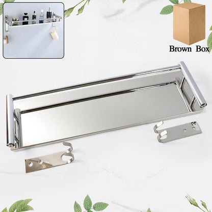 Stainless Steel Wall Mounted Washroom Rack - Single Layer Multipurpose Cabinet