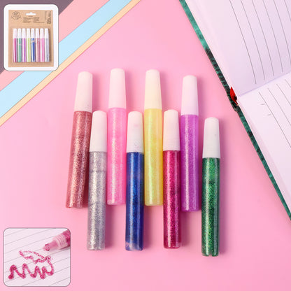 DIY Multi-Color Glitter Craft Glue Pen Set (10ML / 8 Pc)