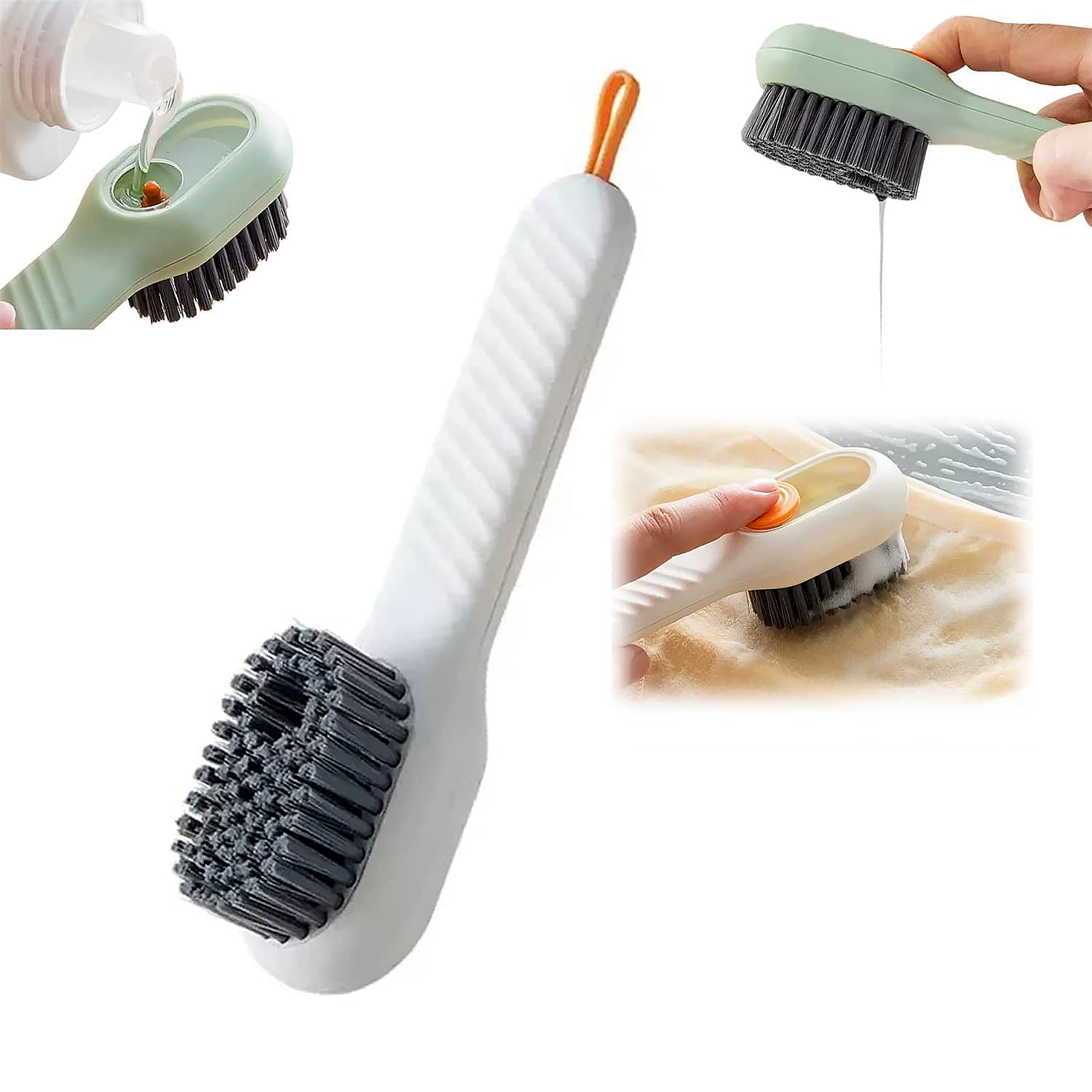 Multifunctional Scrubbing Brush with Liquid / Soap Dispenser, Cleaning Brush with Liquid / Soap Dispenser, Shoe Brush for Cleaning, Cloth Cleaning Brush with Handle Liquid Shoe Brush For Shoe Clothes (1 Pc)