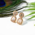 Rectangular CZ Stone Drop Earrings – Elegant Lightweight Design