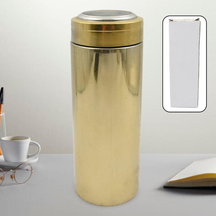 12770 Stainless Steel Water Bottle With Foldable Spoon & Handle Easy to carry, Leak Proof, Rust Proof, Hot & Cold Drinks, Gym Sipper BPA Free Food Grade Quality, Steel fridge Bottle For office / Gym / School (420 ML Approx)