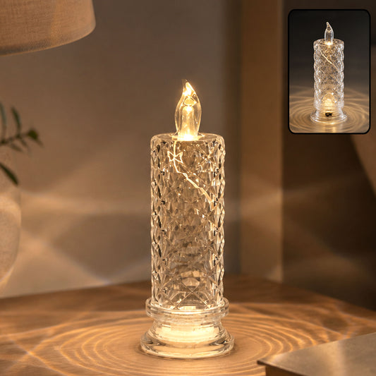 LED Crystal Candle Light – Flameless Safe Decorative Glow