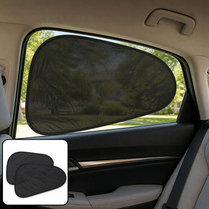 Car Side Window Sun Shade Mesh Cover for UV Protection and Privacy (2 Pc)